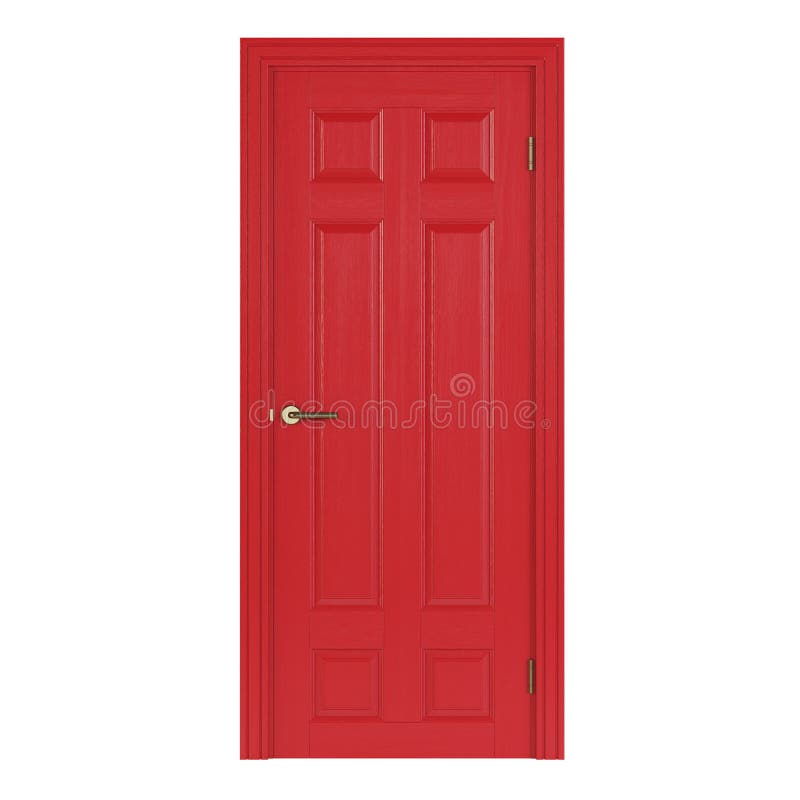Red Interior Door Isolated on White Background. Stock Illustration