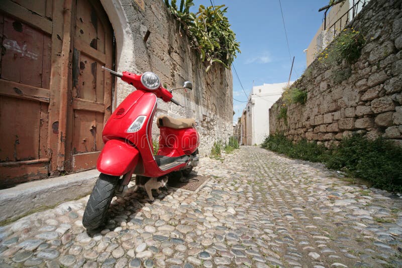 Red italian scooter stock photography Red italian scooter stock photography
