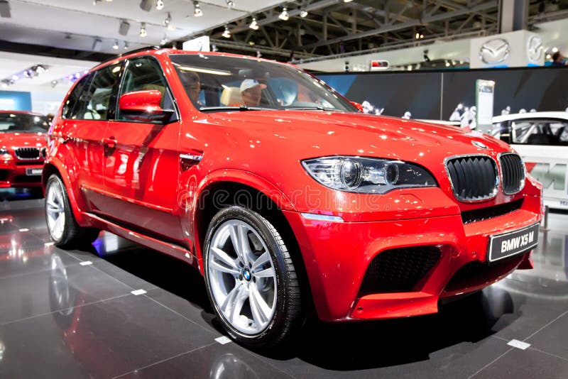 Red jeep car BMW X5 M