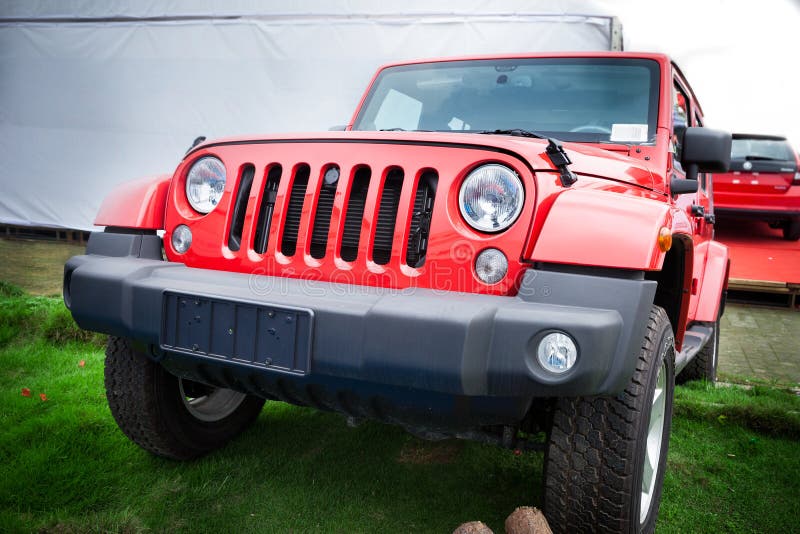 Red jeep