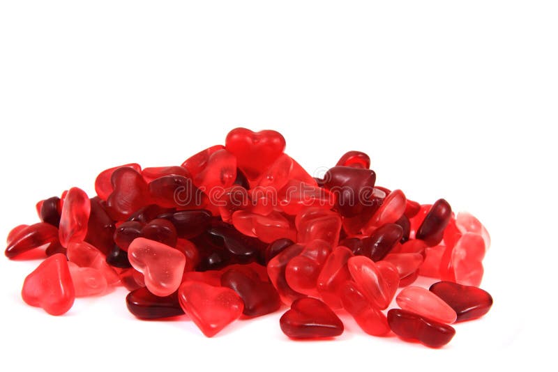 Red jelly candy hearts stock image. Image of colour, heart 38579019
