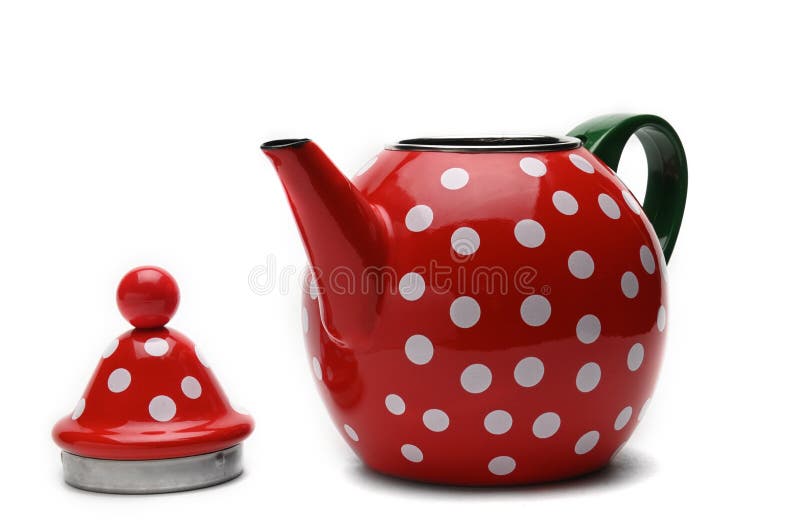 Red kettle for brewing tea.Teapot.Isolated on white background stock image Red kettle for brewing tea.Teapot.Isolated on white background stock image