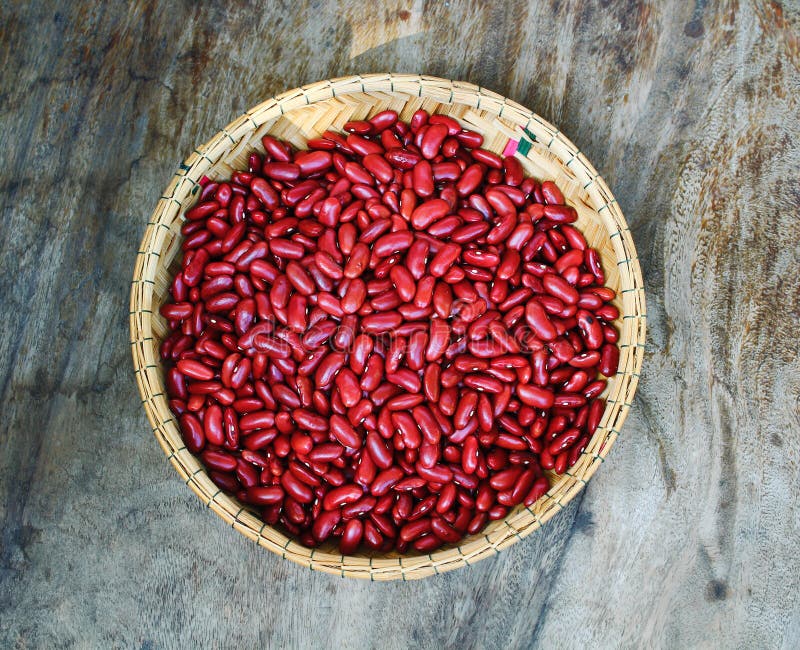 Red kidney bean on rattan cup