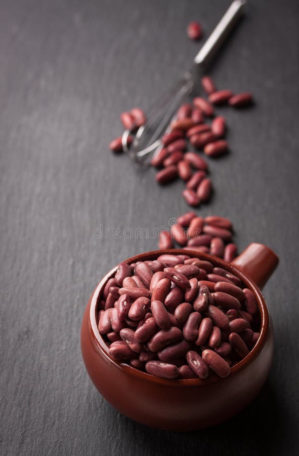 Red Kidney Bean in a Red Ceramic Bowl Stock Photo Image of black