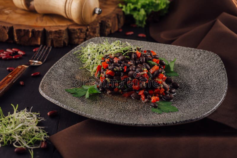 Red Kidney Bean Salad with Red Bell Pepper Stock Image Image of