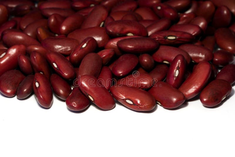 Red Kidney Beans isolated on white with space for text.