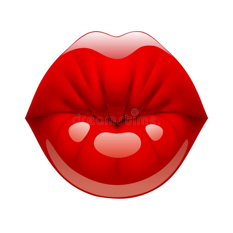 Red kissing lips