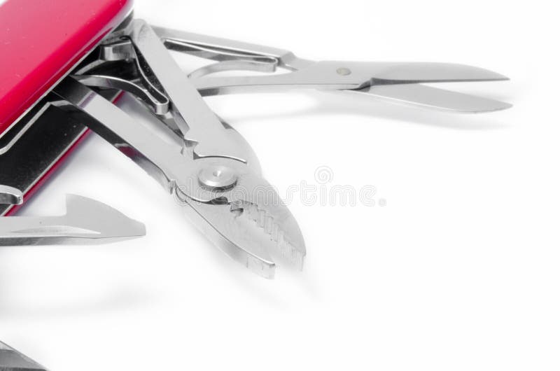 Red-Knife multi-tool,isolated on white background