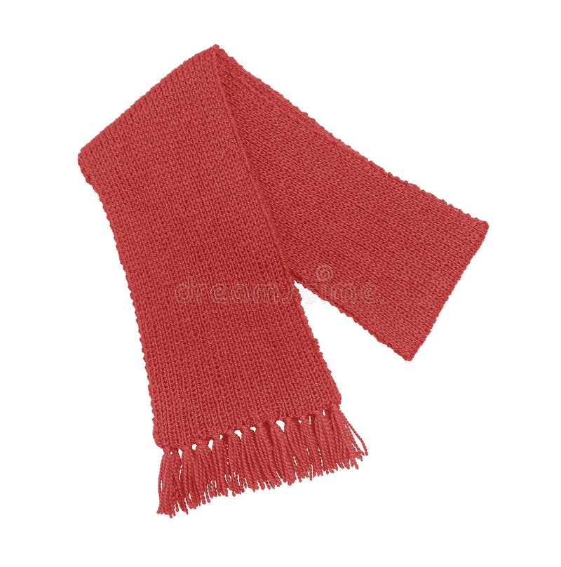 Red knitted scarf isolate. stock image. Image of cloth - 82778683