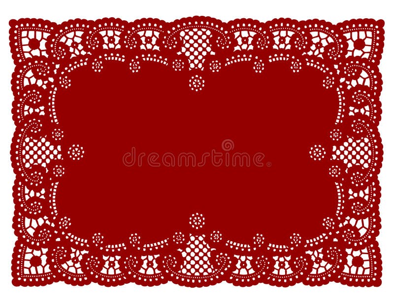 Red Lace Doily Place Mat