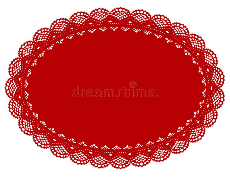 Red Lace Doily Place Mat