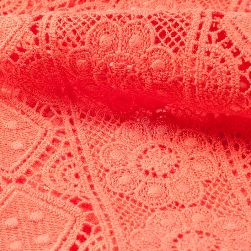 Red lace fabric texture