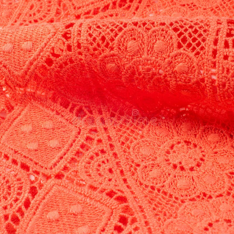 Red lace fabric texture