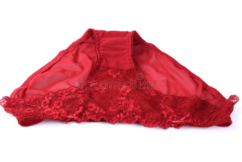 Red lace female panties. stock image. Image of fashion - 139808677