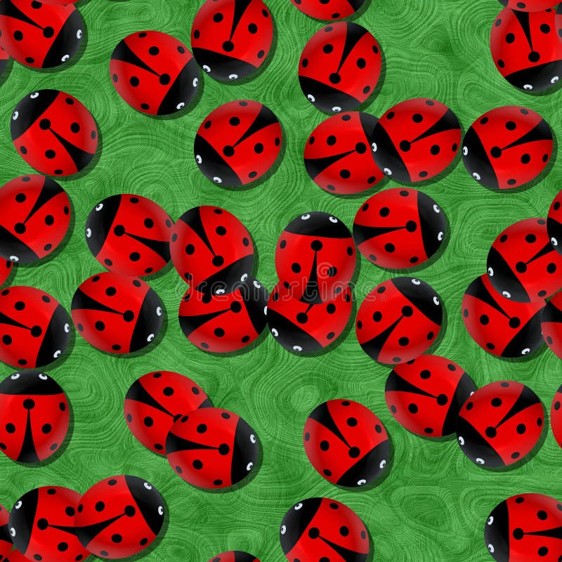 Red Ladybugs In The Garden Stock Illustration Illustration Of