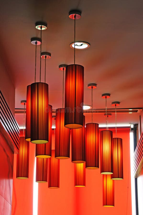 Red lamps background royalty free stock image