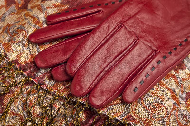 Red Leather Gloves stock photo. Image of gear, pair, protection 28538600