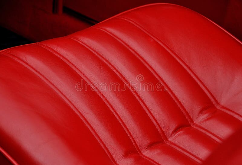 Red Leather Seats in Retro Car Stock Photo Image of view, weathered