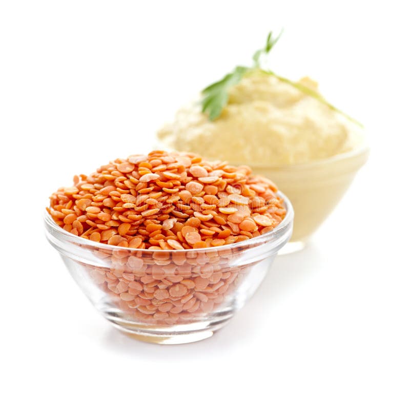 Red lentils and lentil hummus