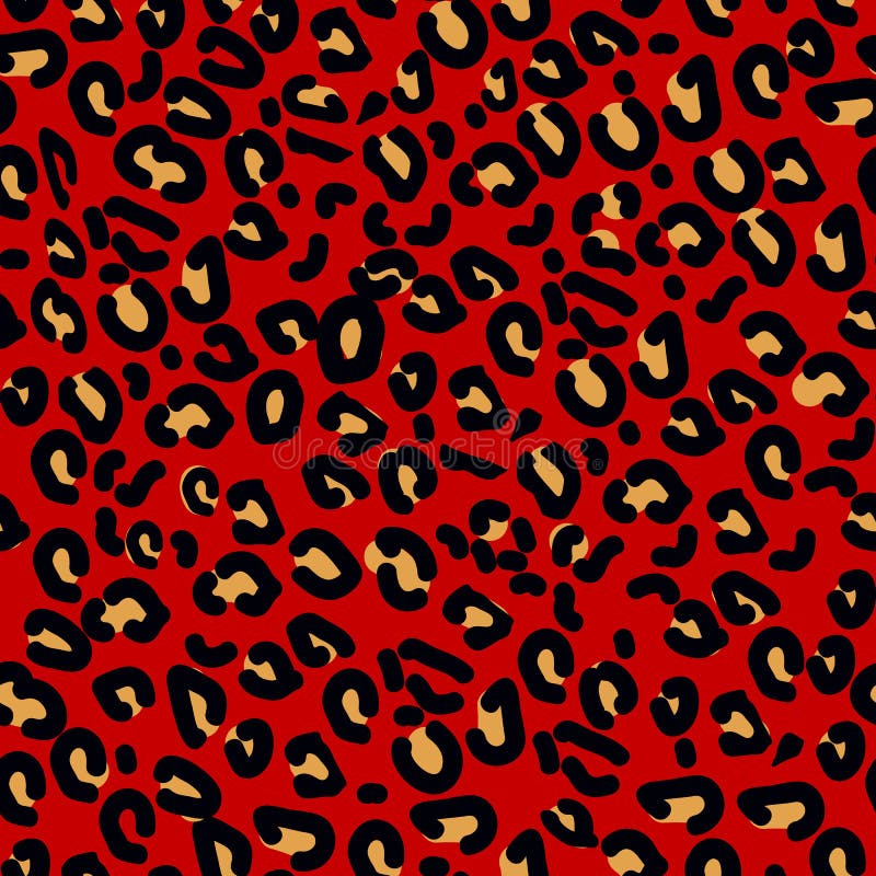 Red Leopard Seamless Pattern. Animal ...