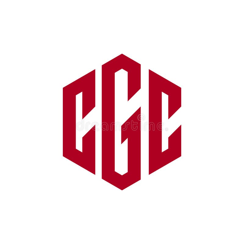 Red Letter CGC Logo Hexagon Stock Vector Illustration of logo, line