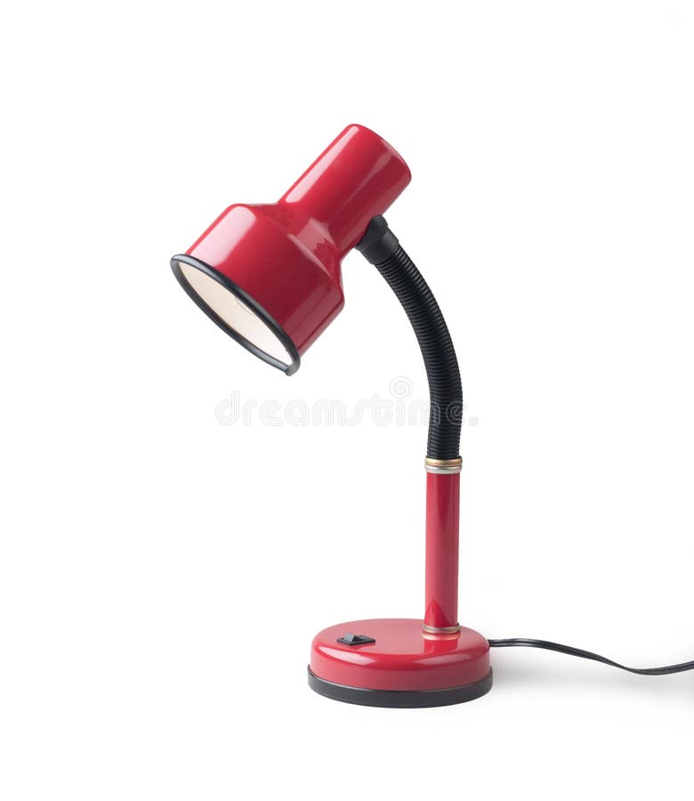 Red leveling table lamp for night reading and working. Reading efficiency stock images, royalty-free photos and pictures