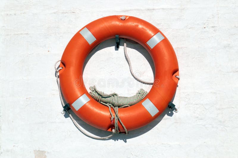 Red Life Buoy hanging on the wall