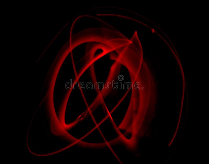 Red light painting, long exposure photography, ripples and round pattern stock images