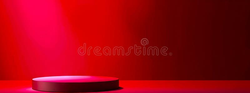 A red light is shining on a round object. AI generated