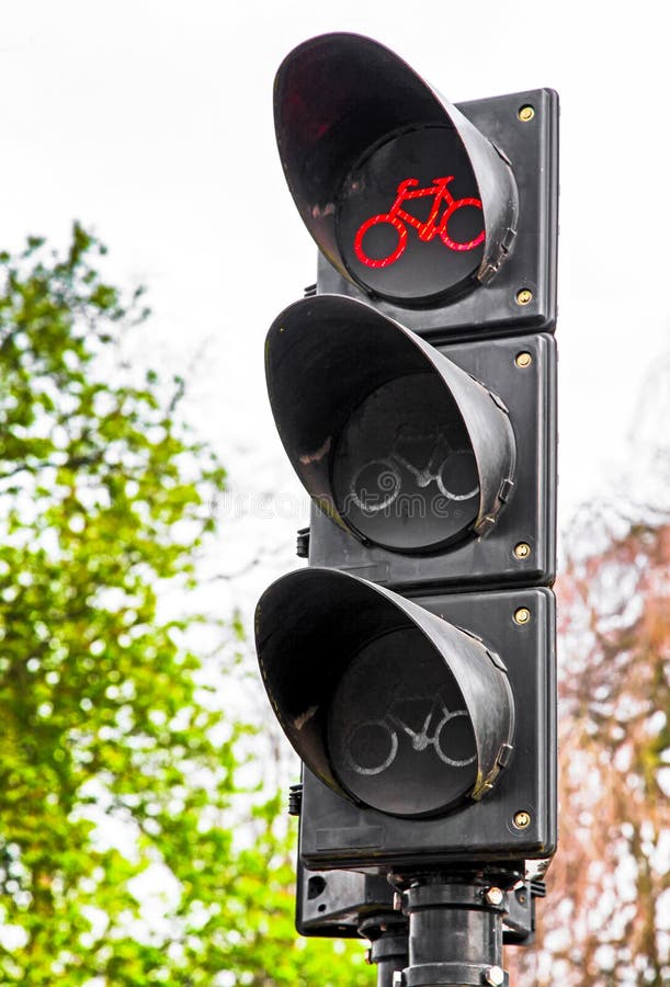 Red Light on Traffic Lights for Bicycles Stock Photo Image of bicycle