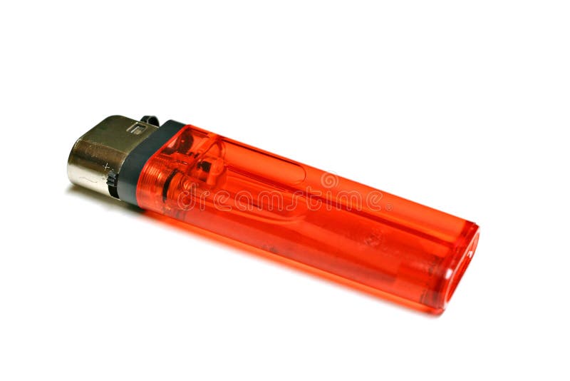 Red lighter stock image. Image of orange, object, habit 4760329