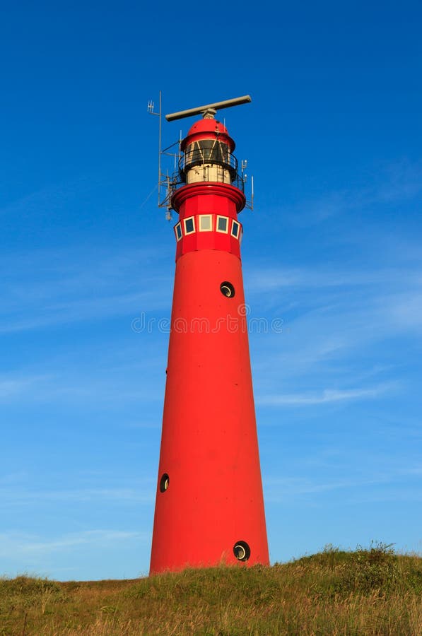 Red lighthuouse stock photo. Image of lighthouse, wadden - 36758772
