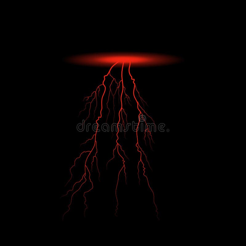 Red lightning vector stock vector. Illustration of force - 80777312