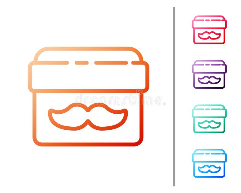 Red line Cream or lotion cosmetic jar icon isolated on white background. Body care products for men. Set color icons vector illustration