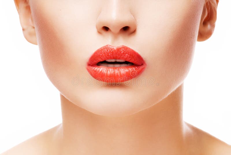Red lips stock photo. Image of clean, sensuality, makeup 17402372