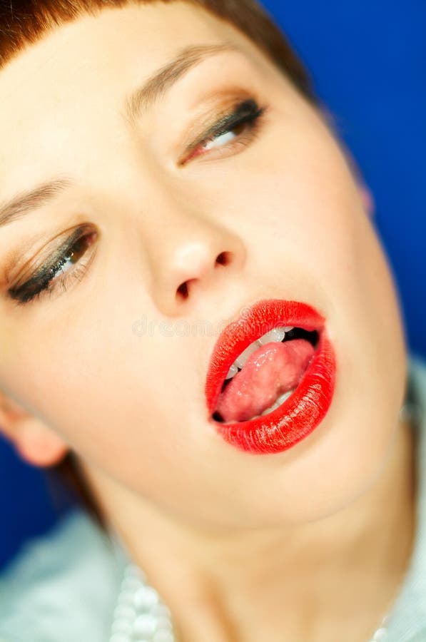 Red Lips stock photo. Image of joyous, lady, glossy, adult 726032