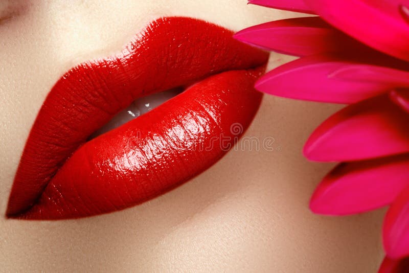 Red lips. Close-up beautiful female red lips. Beauty face stock images Red lips. Close-up beautiful female red lips. Beauty face stock images