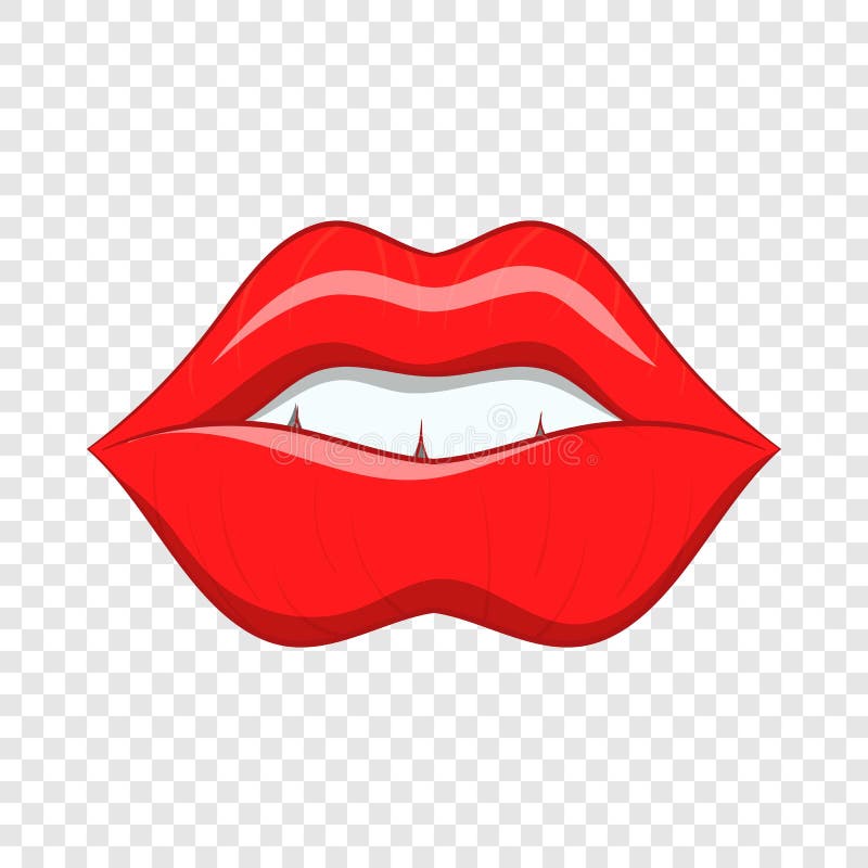 Red Lips Icon in Cartoon Style Stock Vector - Illustration of female