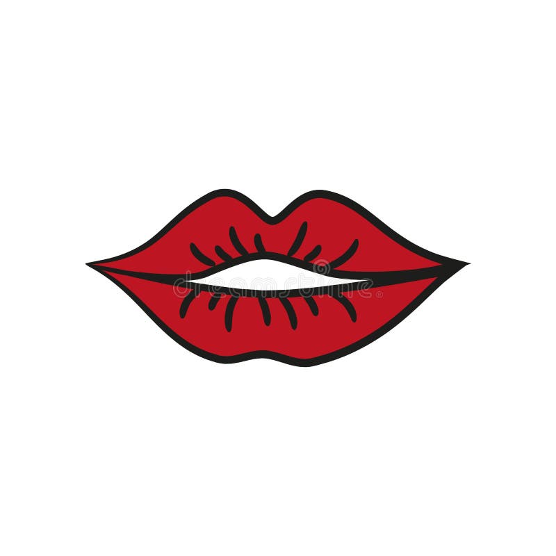 Lips Icon Stock Vector Illustration Of Female Kiss 25236472