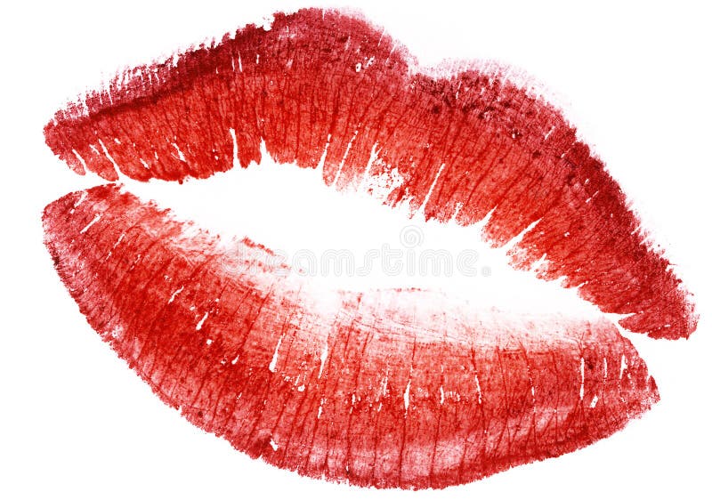 Red lips isolated in white