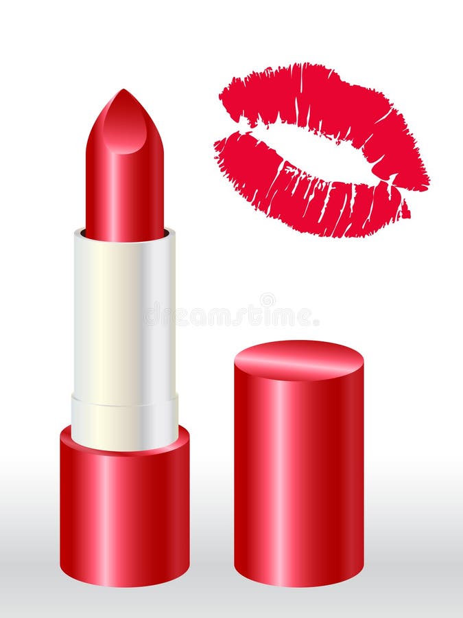 Red lipstick stock vector. Illustration of fine, white - 31643037