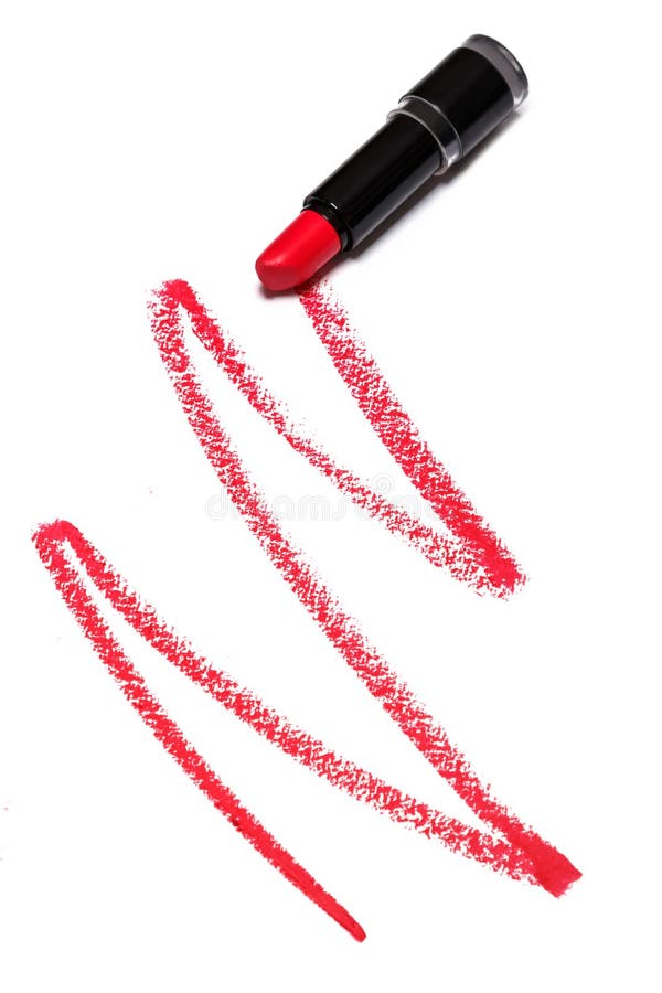 Red lipstick with trace stock image. Image of emulsion 38104307