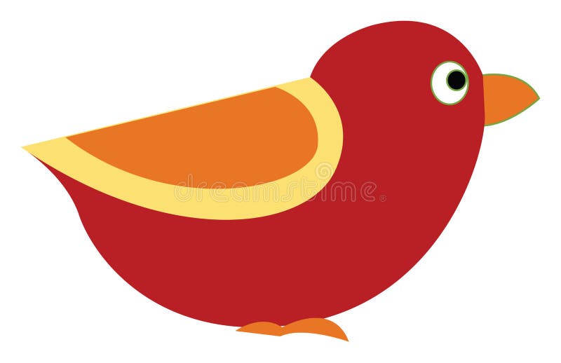 A red little bird vector or color illustration royalty free illustration