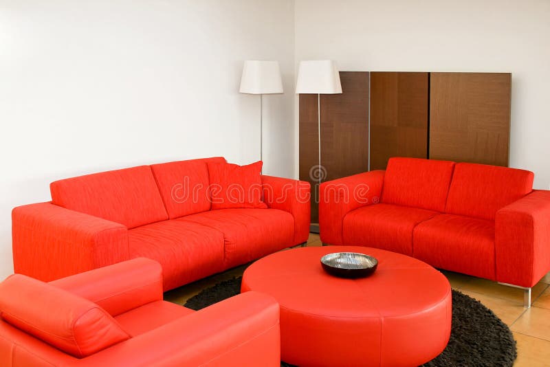 Red living room