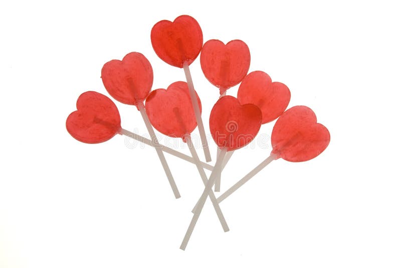 Red lollipop hearts