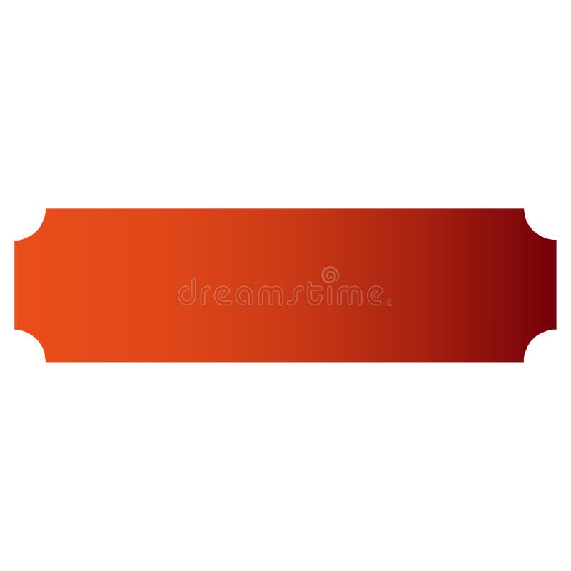 Red long rectangular plate. Design element. Vector illustration. stock illustration