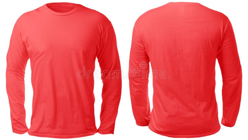 Red Long Sleeved Shirt Design Template Stock Image - Image of color ...