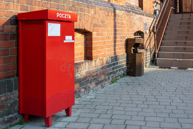 Red Mailbox on a Red Brick Wall Stock Photo Image of concrete