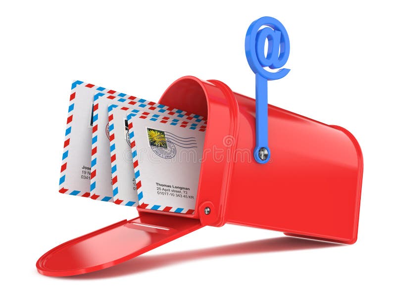 Red Mailbox with Mails