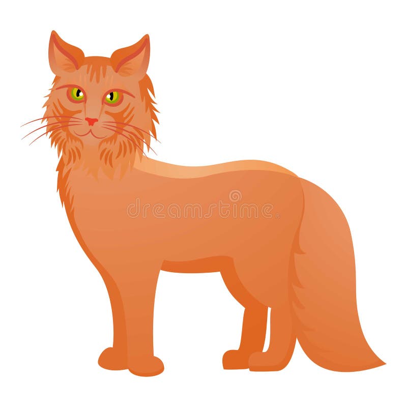 Maine Coon Icons Set, Flat Style Stock Vector - Illustration of brown,  kitty: 143067027